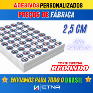 Adesivos Personalizados Adesivo 2,5x2,5cm CMYK/Pantone Impressão Offset Redondo ou Quadrado Em Folhas