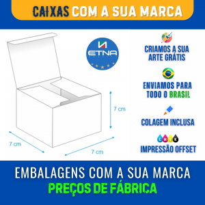 Caixa P - 7x7x7 cm Caixa 7x7x7 cm (LxAxP) CMYK/Pantone Impressão Offset Corte/Colagem 290X210 mm Aberta