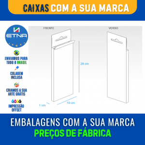 Caixa G - 10x28x1 cm Caixa 10x28x1 cm (LxAxP) CMYK/Pantone Impressão Offset Corte/Colagem 229x435 mm Aberta