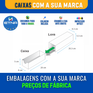 Caixa G - 20,3x5,3x8,3 cm Caixa 20,3x5,3x8,3 cm (LxAxP) CMYK/Pantone Impressão Offset Corte/Colagem 393x440 mm