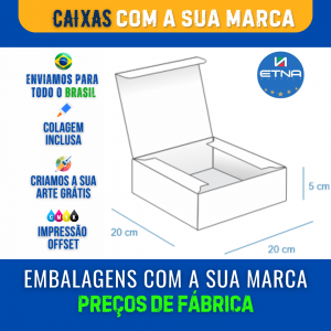 Caixa G - 20x5x20 cm Caixa 20x5x20 cm (LxAxP) CMYK/Pantone Impressão Offset Corte/Colagem 625x445 mm Aberta