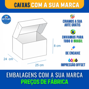 Caixa G - 25X8X24 cm Caixa 25X8X24 cm (LxAxP) CMYK/Pantone Impressão Offset Corte/Encaixe Aberta 681X490 mm