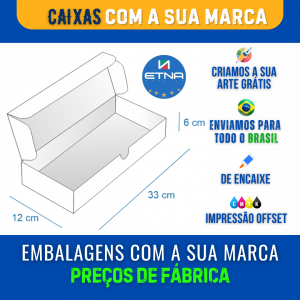 Caixa G - 33x6x12 cm Caixa 33x6x12 cm (LxAxP) CMYK/Pantone Impressão Offset Corte/Encaixe 450x420 mm