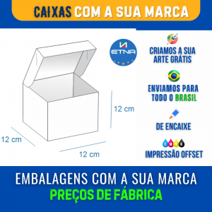 Caixa M - 12x12x12 cm Caixa 12x12x12 cm (LxAxP) CMYK/Pantone Impressão Offset Corte/Encaixe 521x360 mm Aberta