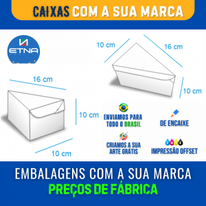 Caixa M - 16x10x10 cm Caixa 16x10x10 cm (LxAxP) CMYK/Pantone Impressão Offset Corte/Encaixe 371x338 mm Aberta