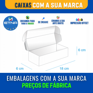 Caixa M - 18X6X6cm Caixa 18X6X6cm (LxAxP) CMYK/Pantone Impressão Offset Corte/Encaixe 427X301 mm Aberta