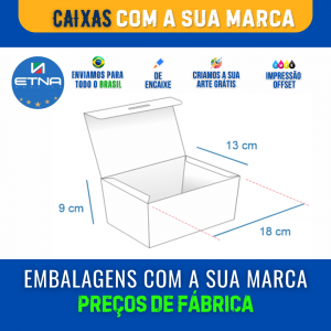 Caixa M - 18x9x13 cm Caixa 18x9x13 cm (LxAxP) CMYK/Pantone Impressão Offset Corte/Encaixe 439x350 mm Aberta