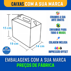 Caixa M - 19X15X14 cm Caixa 19X15X14 cm (LxAxP) CMYK/Pantone Impressão Offset Corte/Colagem 680X316 mm Aberta