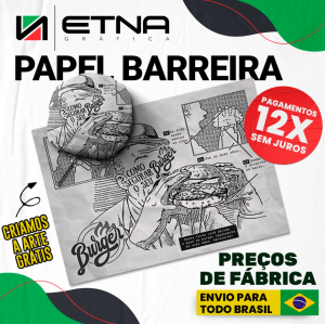 Papel Antigordura Papel Barreira 37 gr/m² 66x46 cm CMYK/Pantone Impressão Offset Corte Reto Pacote